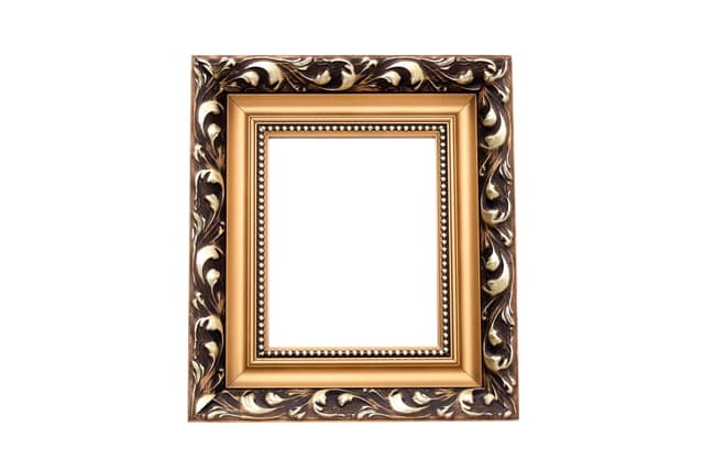 Gold Baroque Style Mirror, No Designer, No Country, No Era - DIMENSION