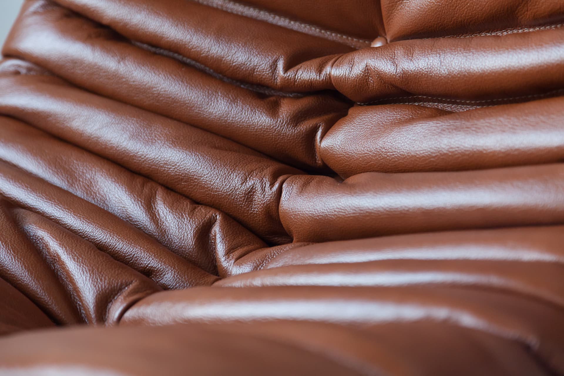 Fotel wypoczynkowy Togo, skóra brązowa whisky - 165442