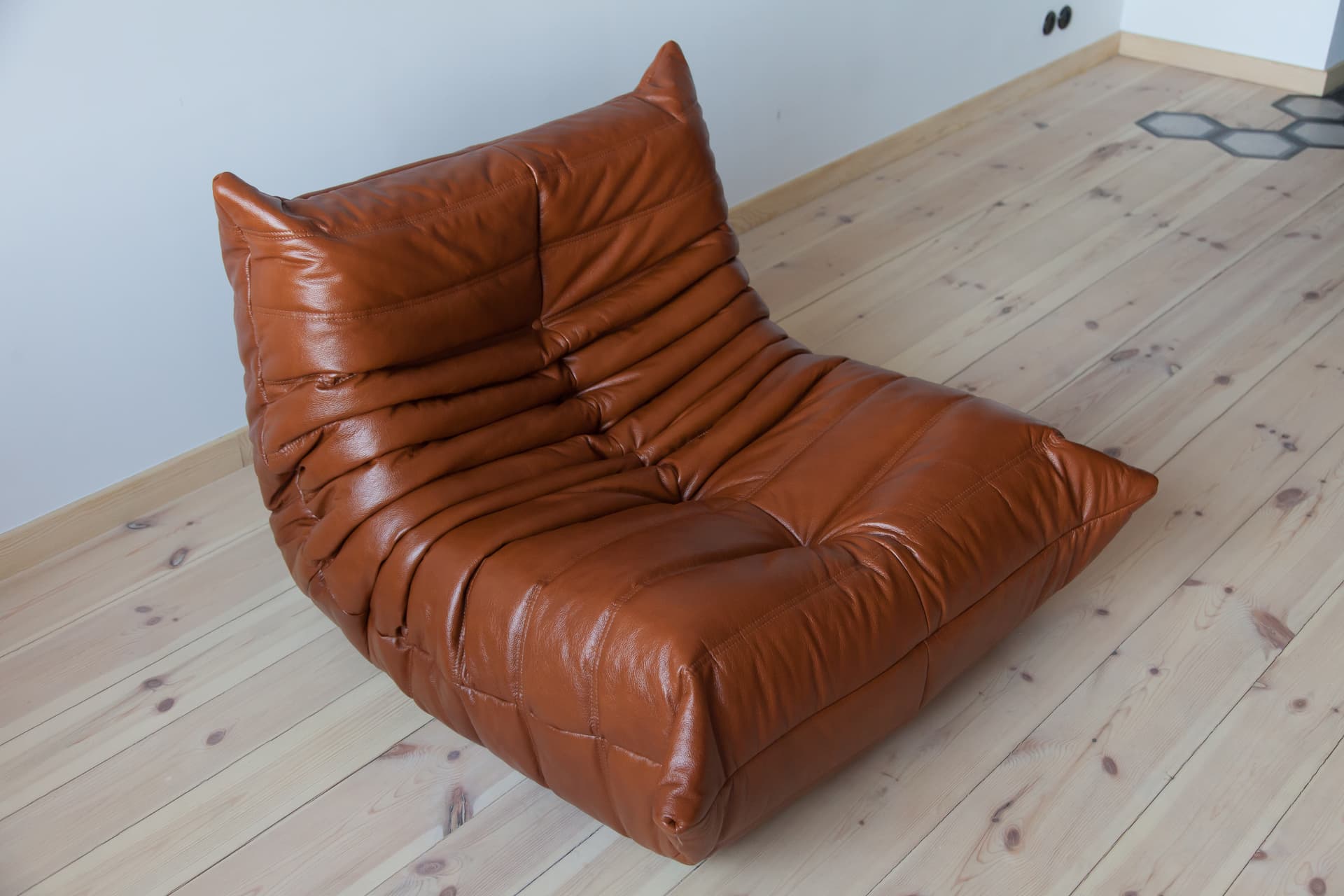 Fotel wypoczynkowy Togo, skóra brązowa whisky - 165439