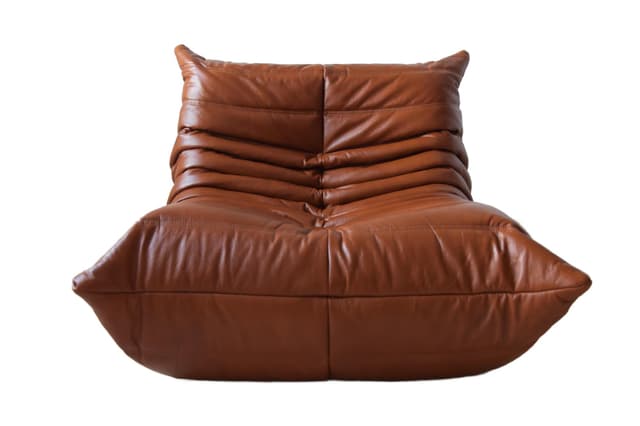 Fotel wypoczynkowy Togo, skóra brązowa whisky - WYMIARY