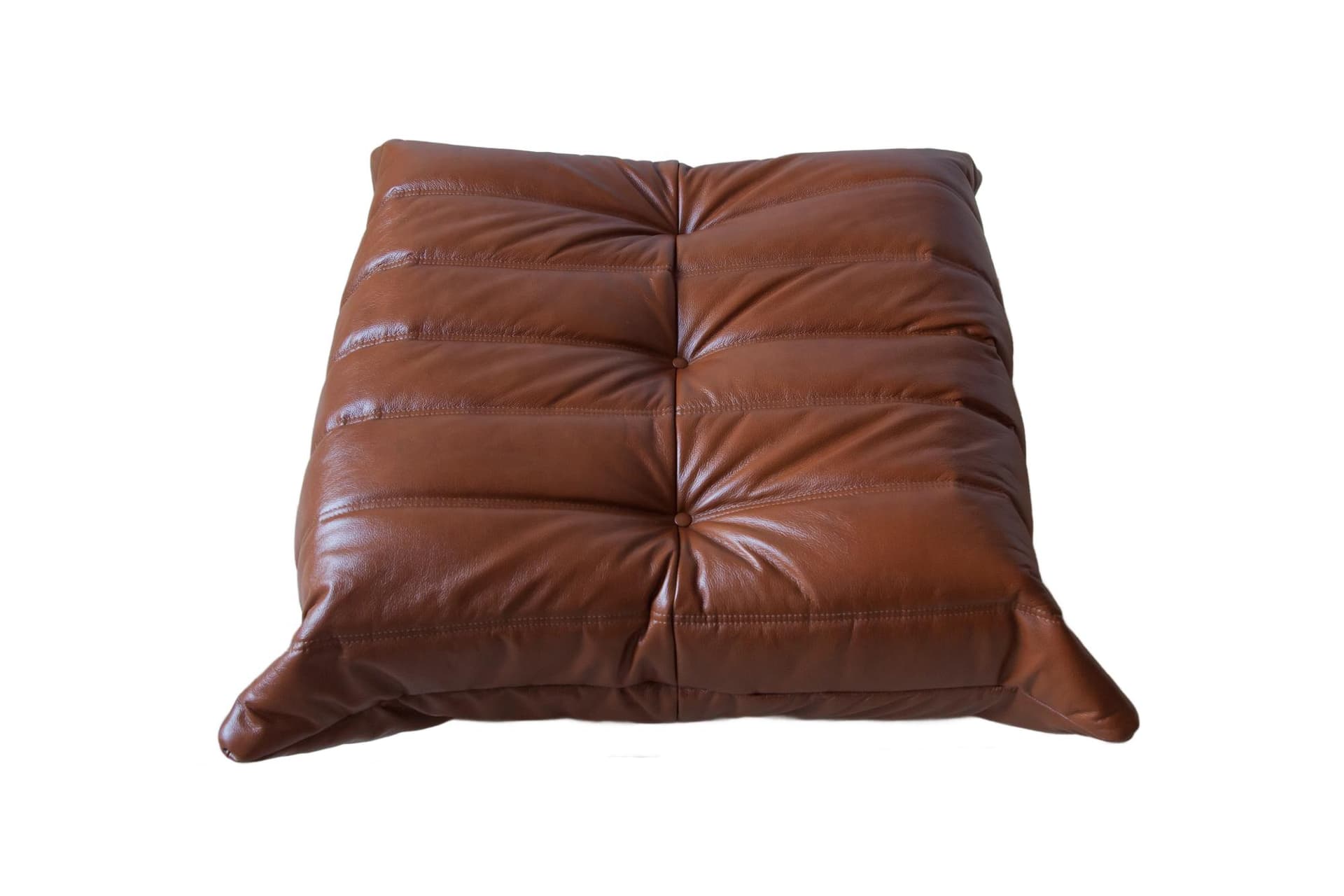 Podnóżek Togo, skóra brązowa whisky