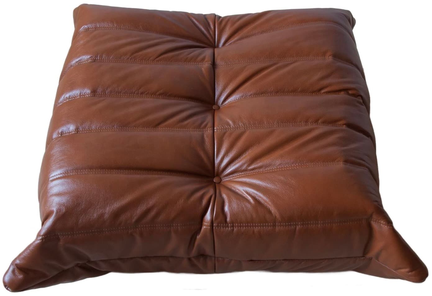 Podnóżek Togo, skóra brązowa whisky - 59651