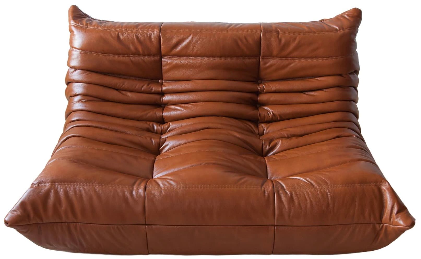 Sofa Togo dwuosobowa, skóra brązowa whisky - 59644