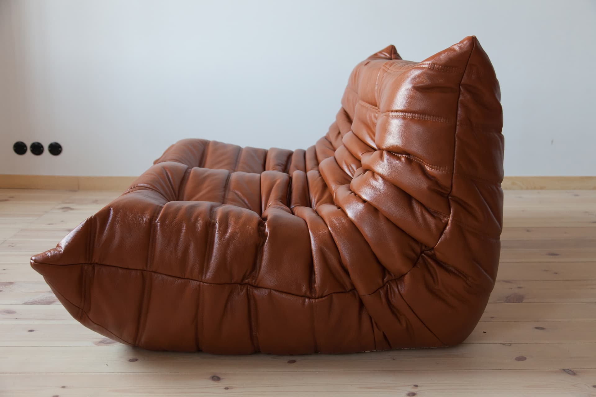 Sofa Togo dwuosobowa, skóra brązowa whisky - 166004