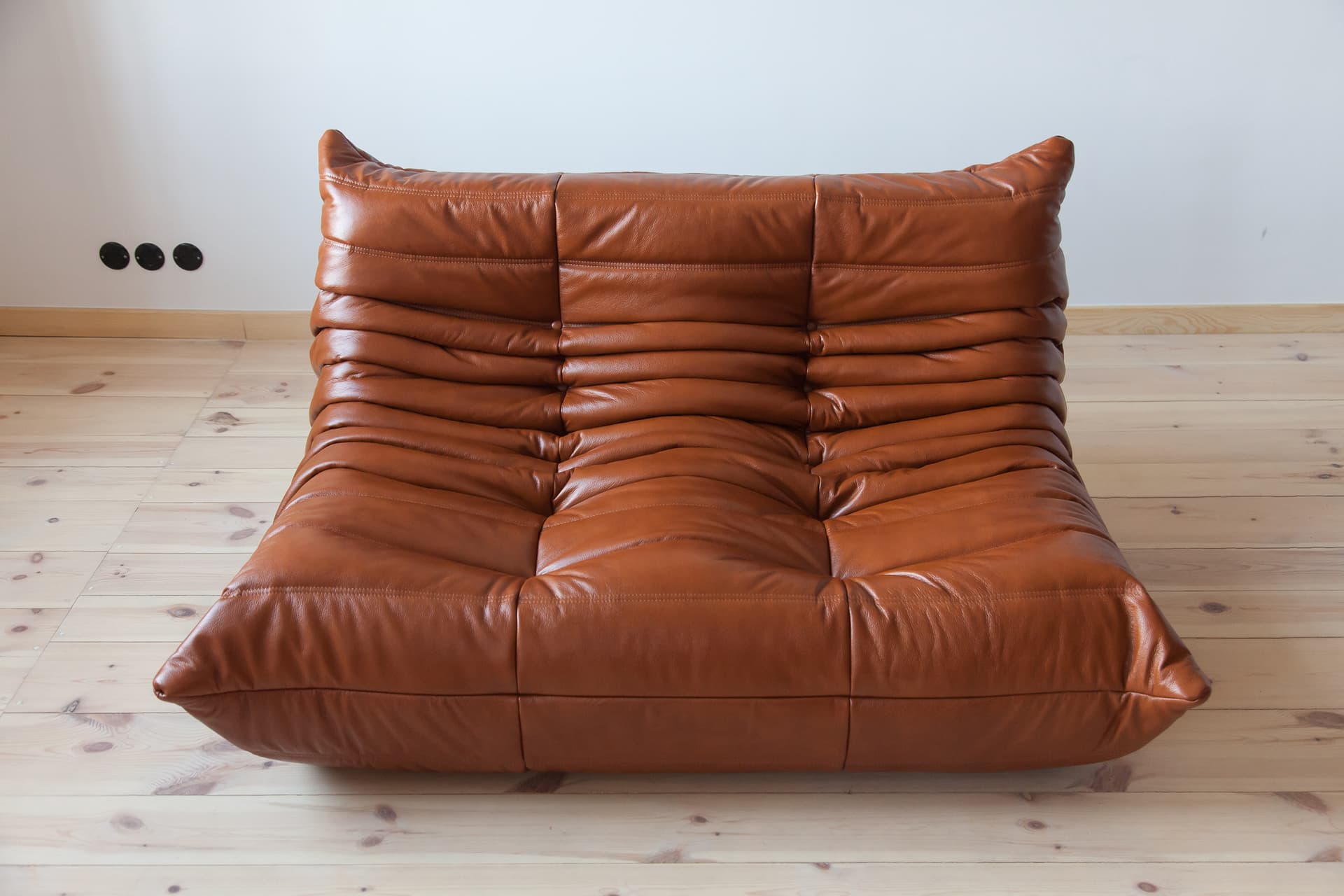 Sofa Togo dwuosobowa, skóra brązowa whisky - 166001