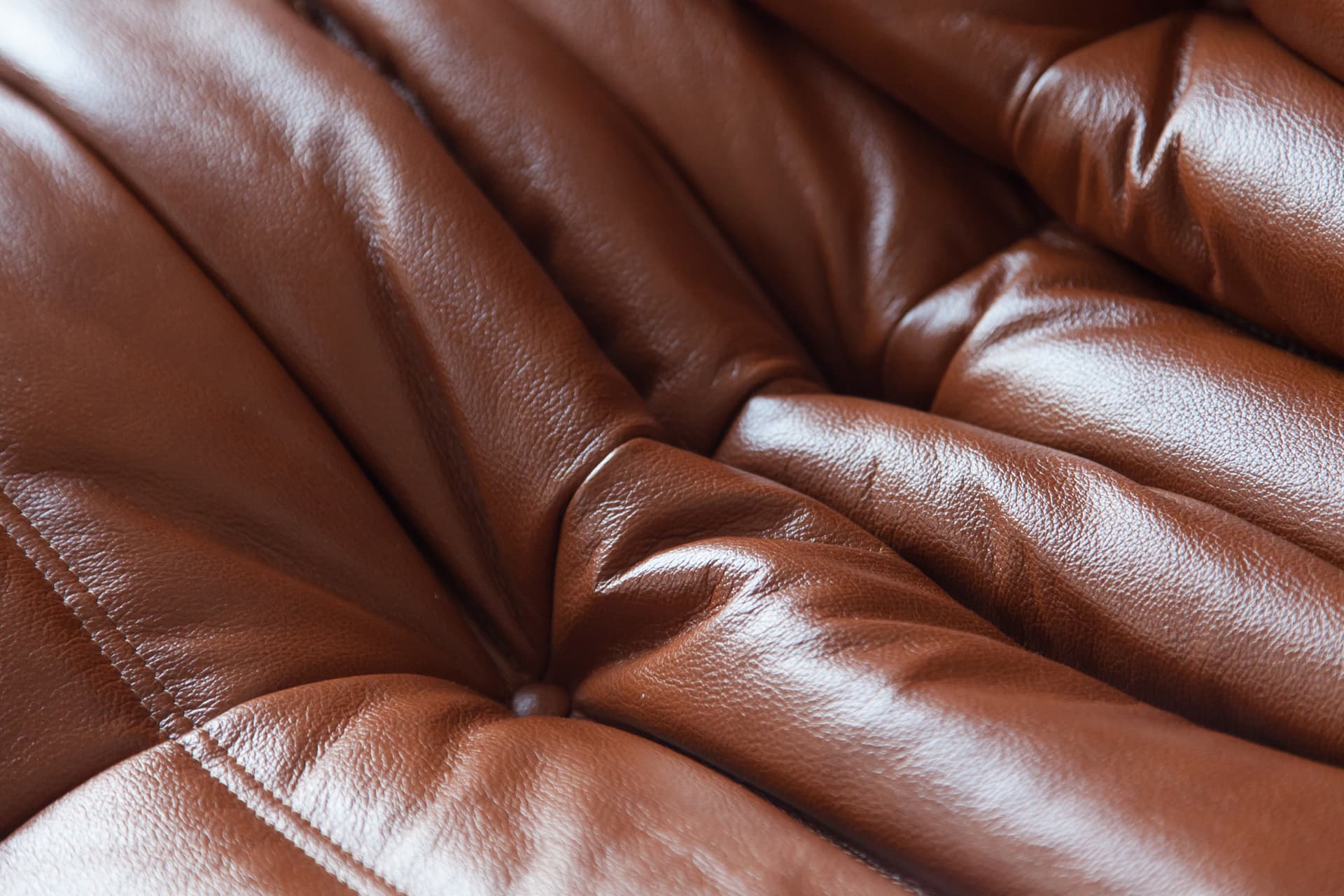 Sofa Togo dwuosobowa, skóra brązowa whisky - 166010