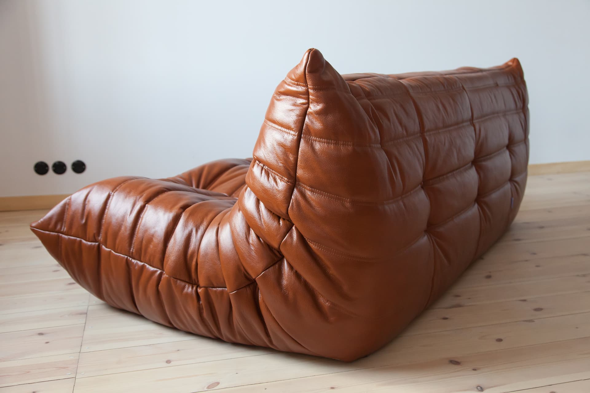 Sofa Togo trzyosobowa, skóra brązowa whisky - 165575