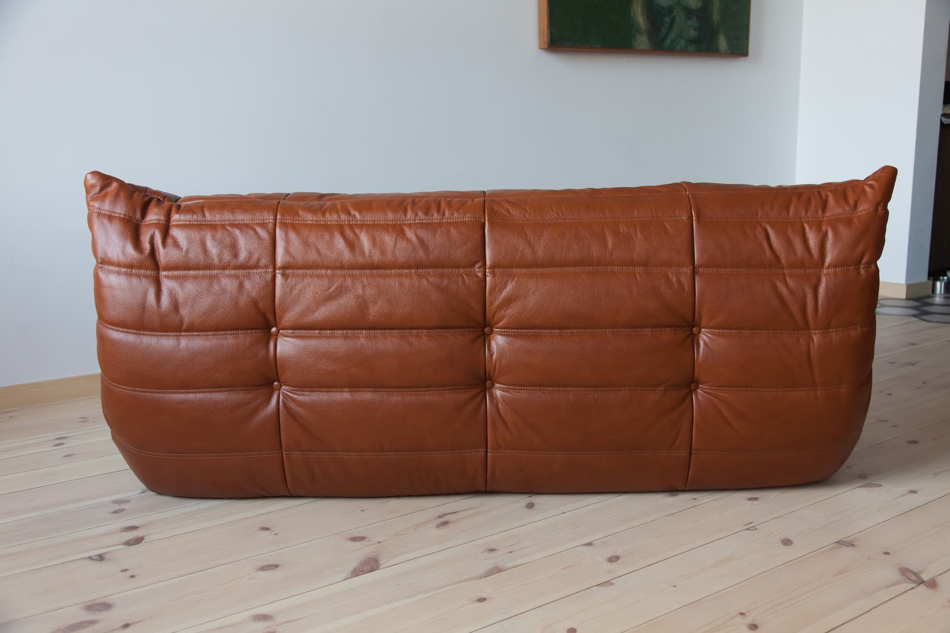Sofa Togo trzyosobowa, skóra brązowa whisky - 165576