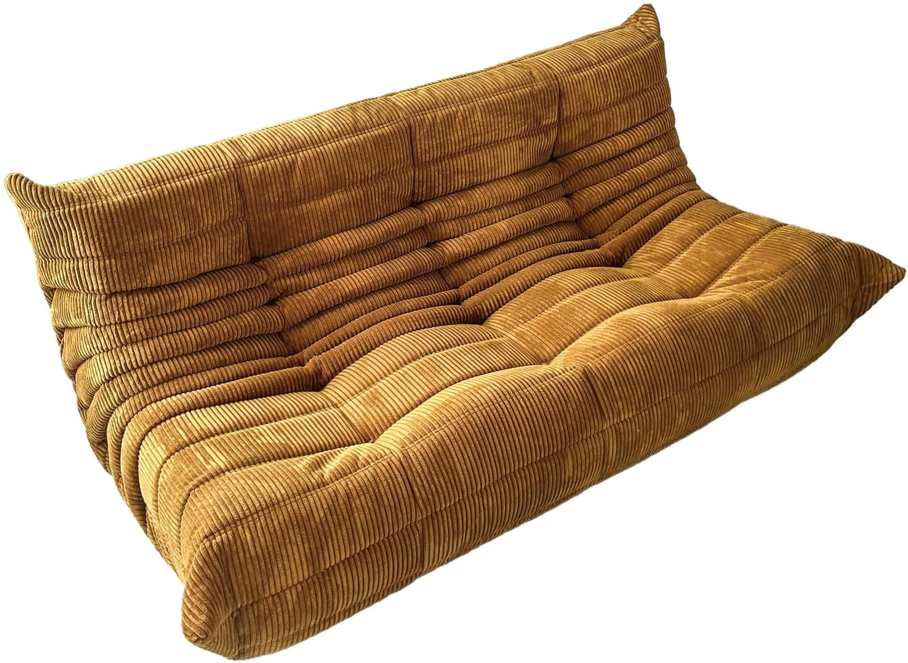 Sofa Togo trzyosobowa, cord piaskowy brąz