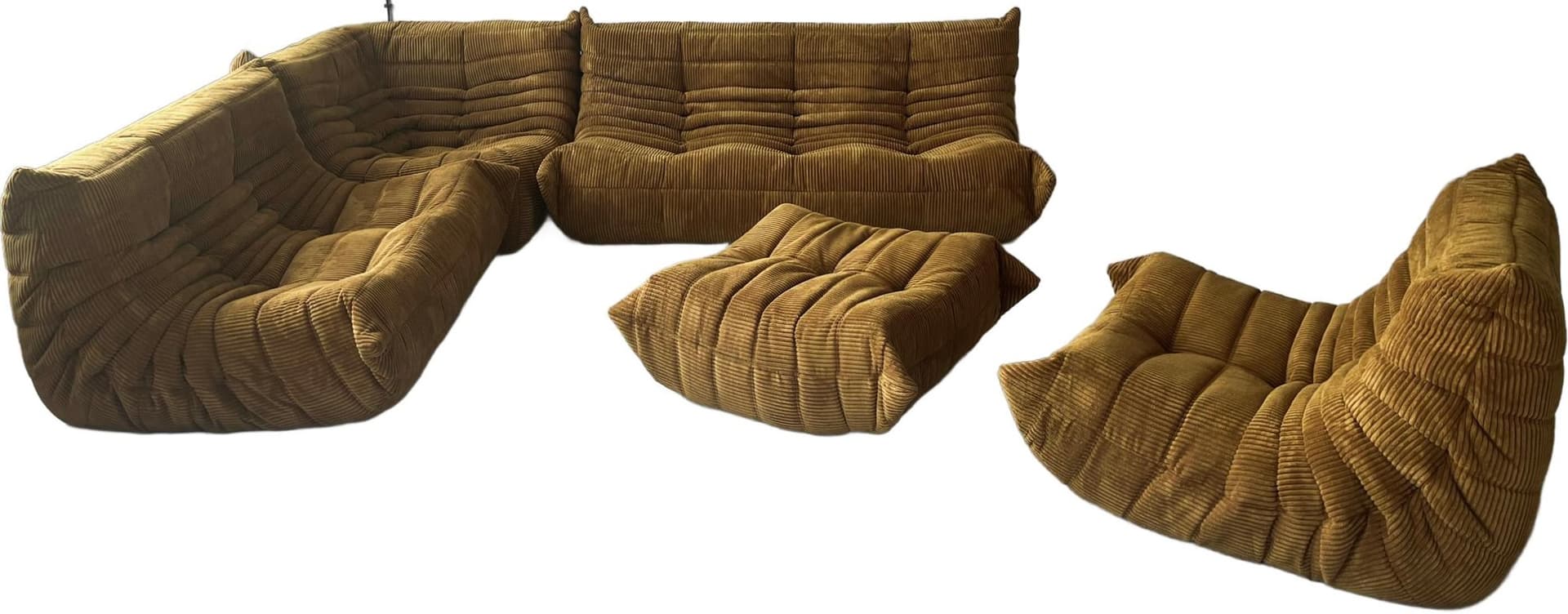 Zestaw wypoczynkowy Togo 5 części, cord piaskowy brąz