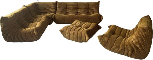 Zestaw wypoczynkowy Togo 5 części, cord piaskowy brąz - WYMIARY