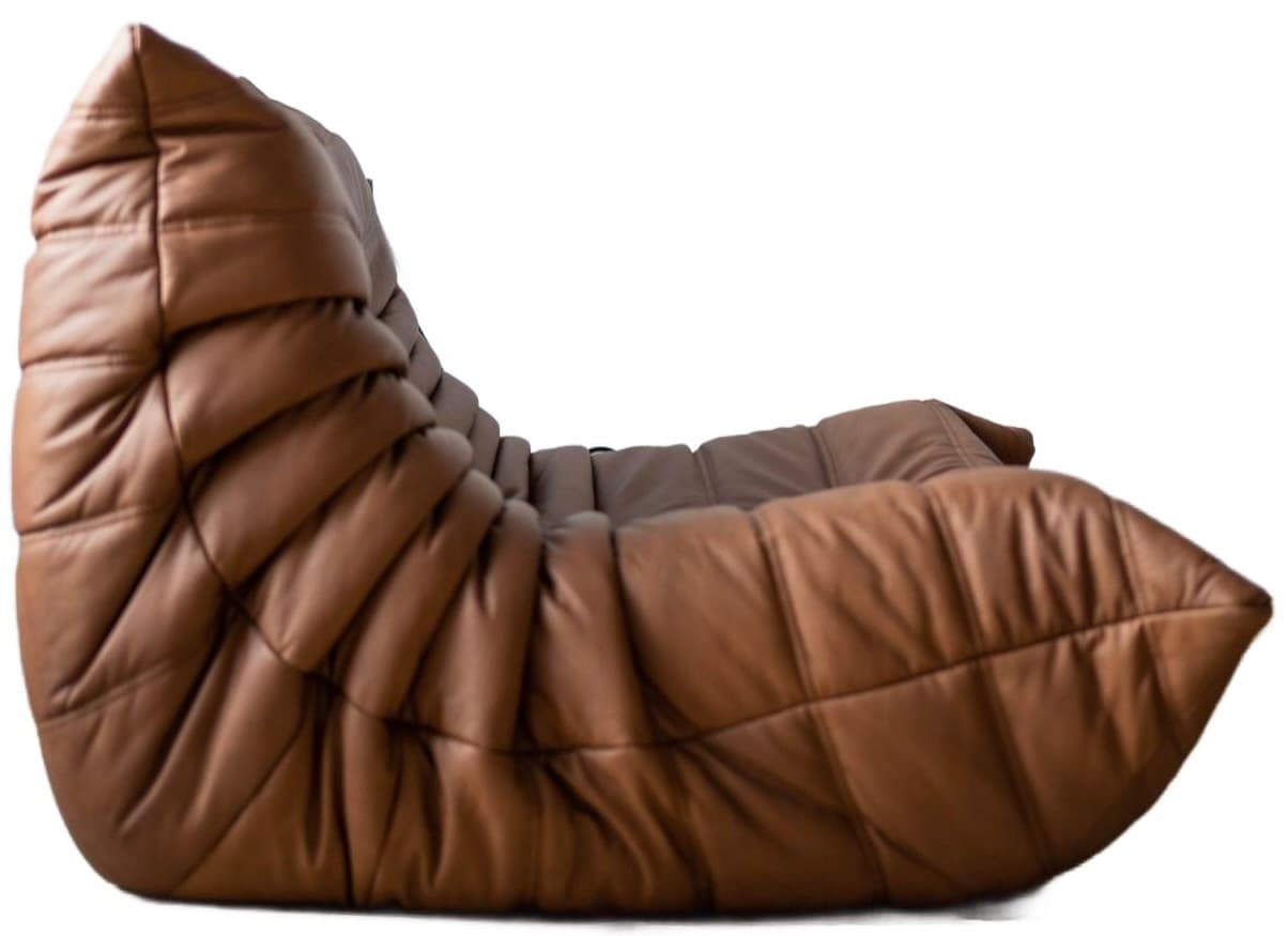 Fotel wypoczynkowy Togo, skóra brązowa folk - 59631