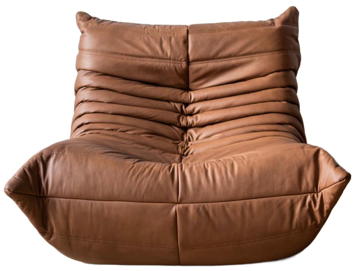 Fotel wypoczynkowy Togo, skóra brązowa folk