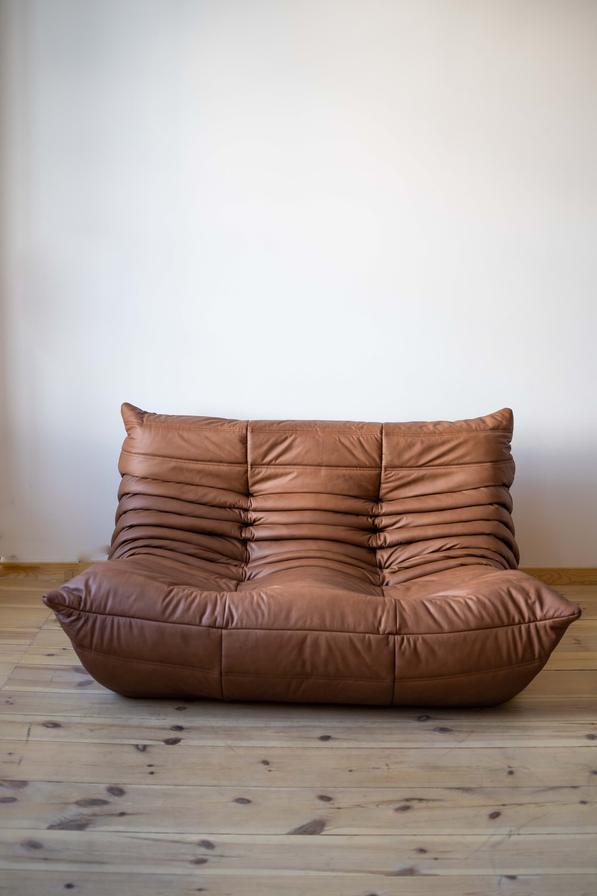 Sofa Togo dwuosobowa, skóra brązowa folk - 165495