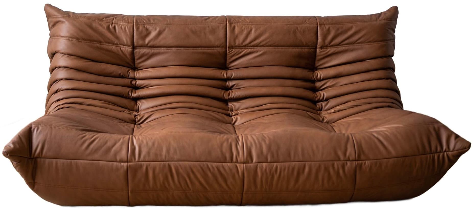 Sofa Togo trzyosobowa, skóra brązowa folk - 59642