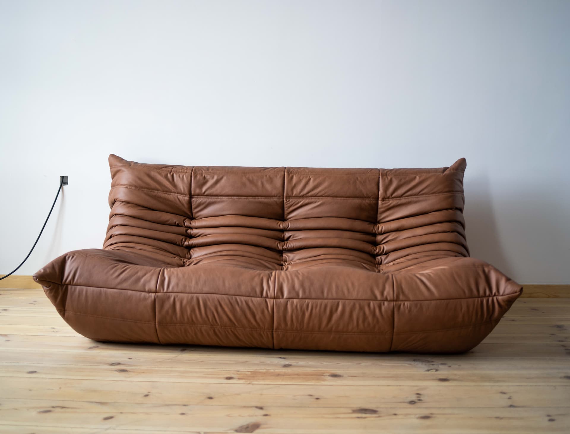 Sofa Togo trzyosobowa, skóra brązowa folk - 166130