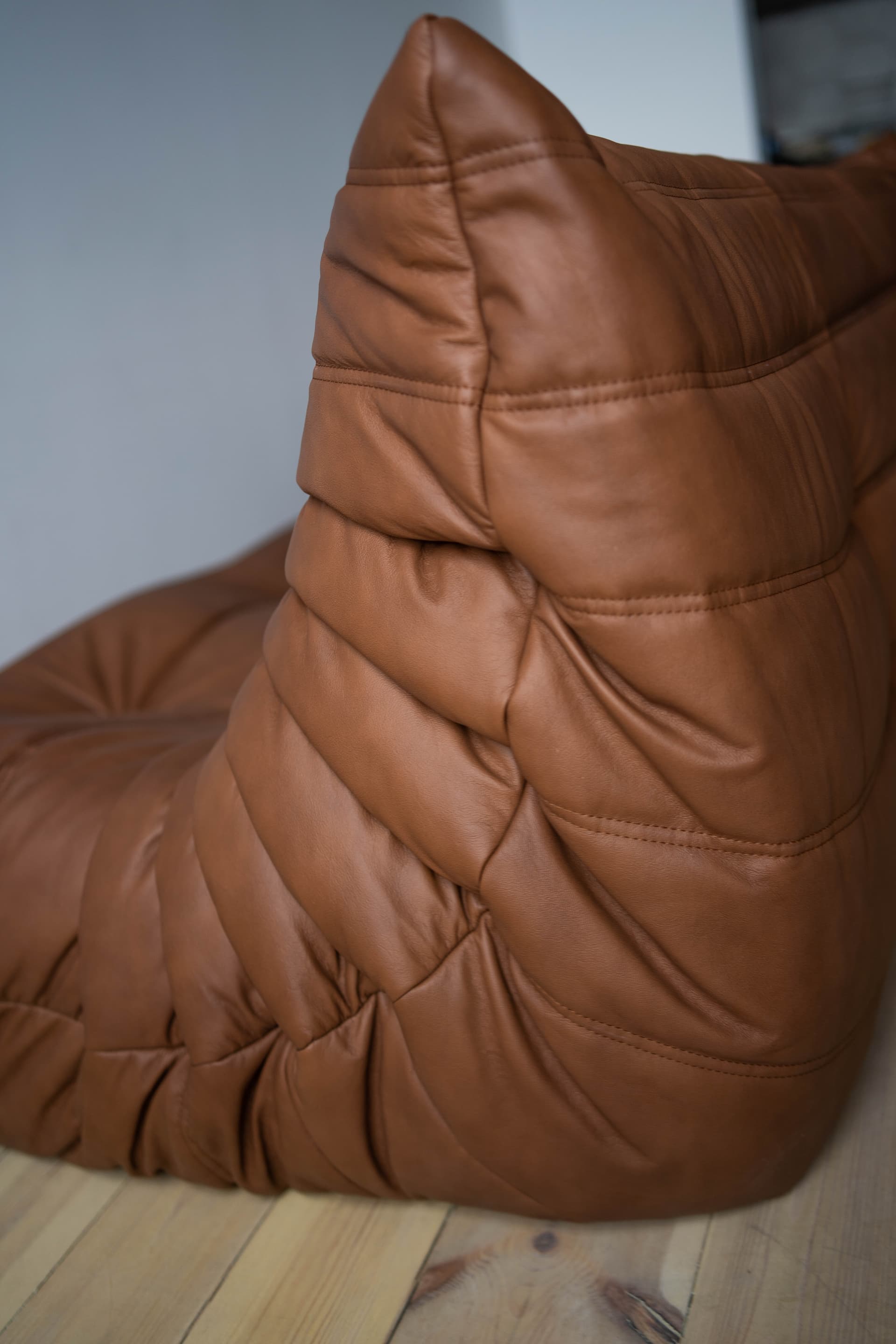 Sofa Togo trzyosobowa, skóra brązowa folk - 166126