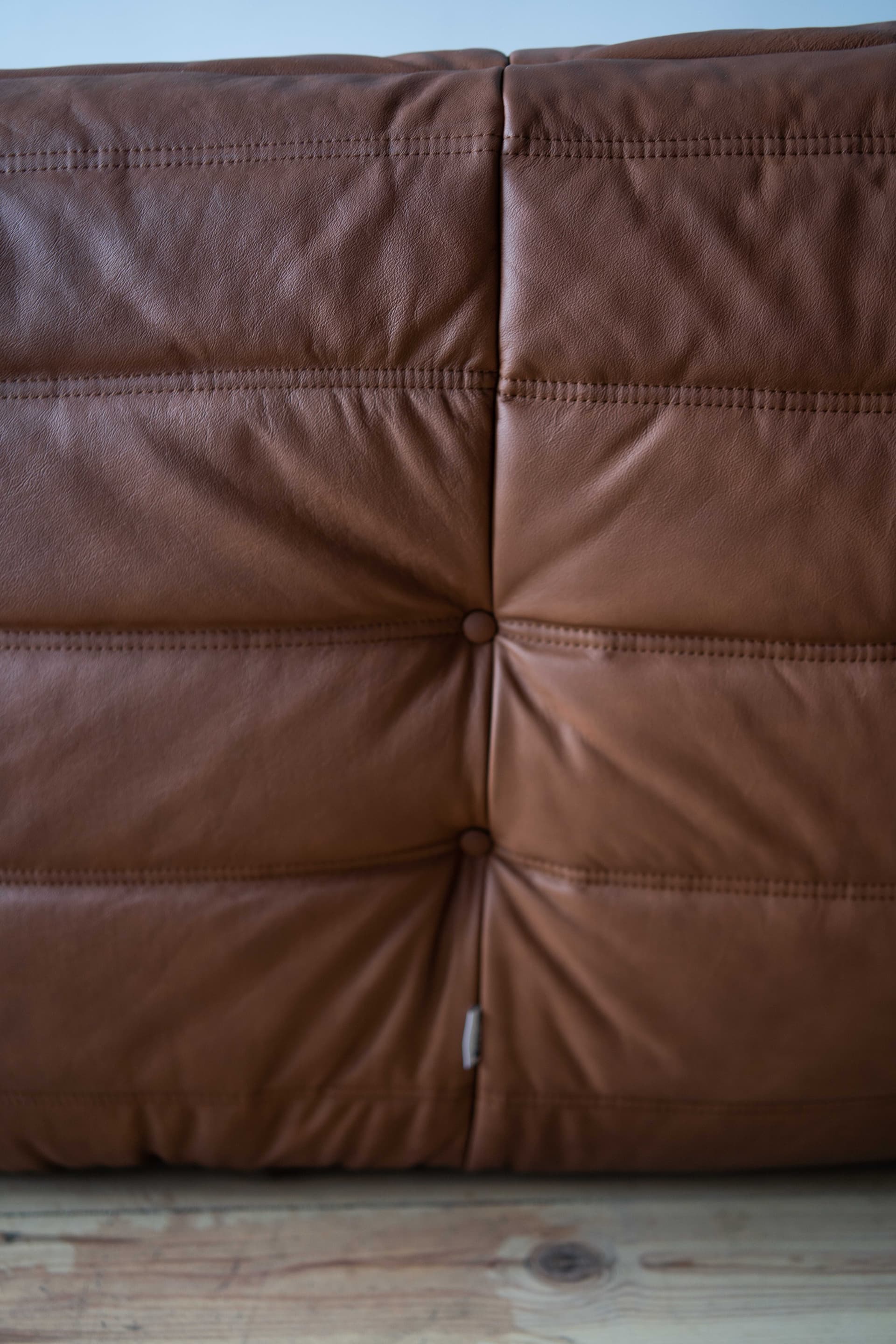 Sofa Togo trzyosobowa, skóra brązowa folk - 166124