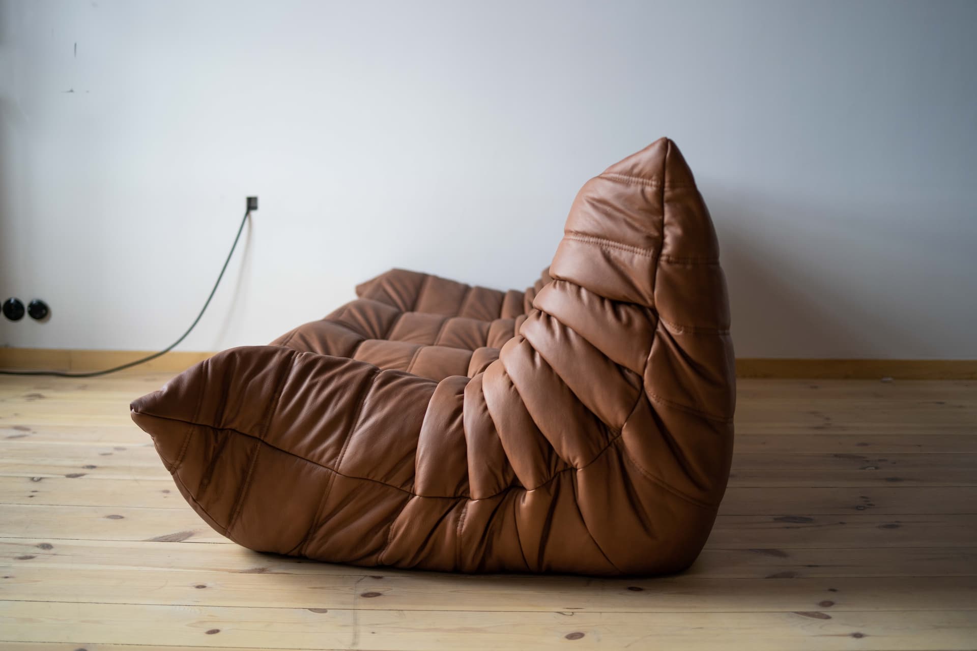 Sofa Togo trzyosobowa, skóra brązowa folk - 166122