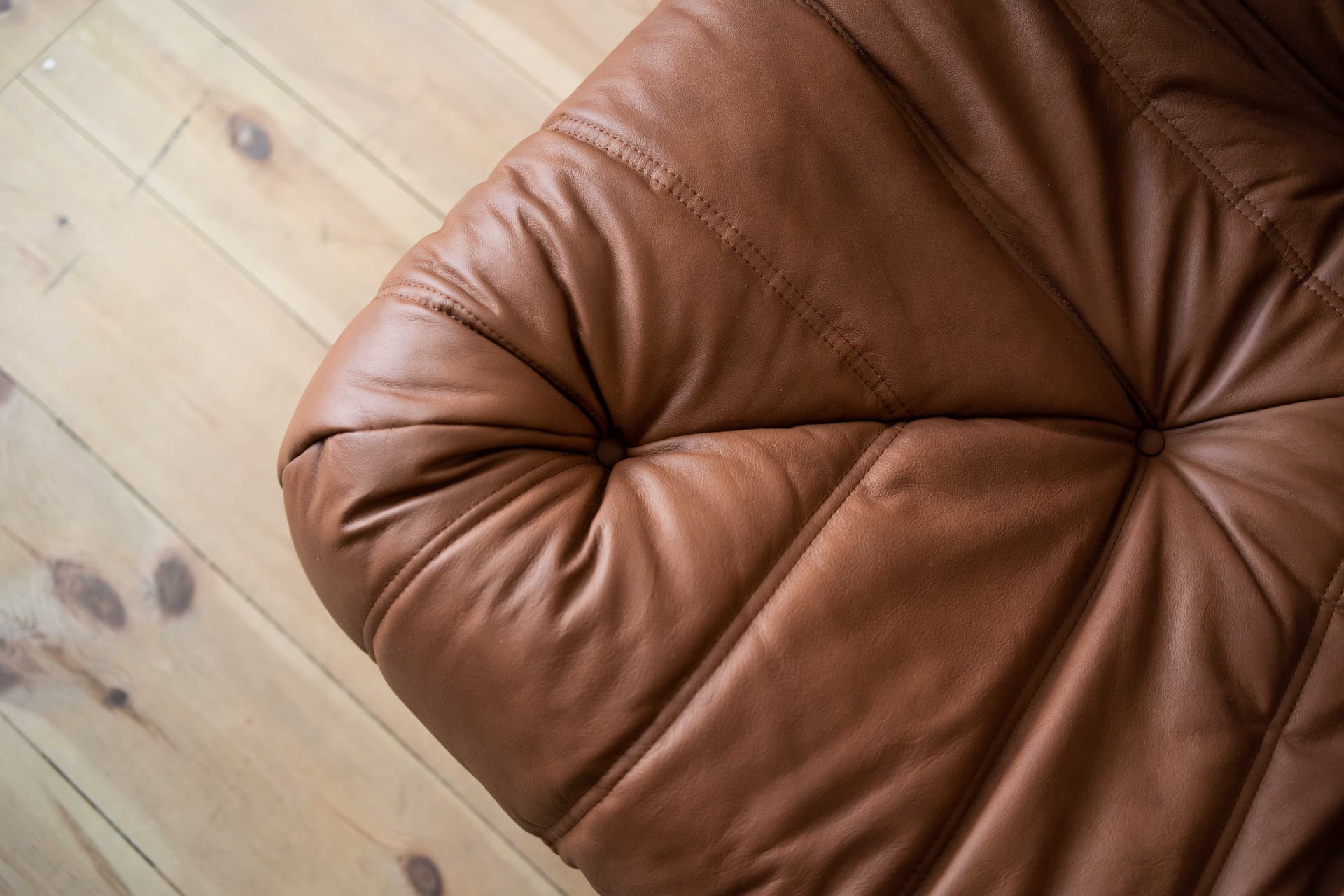 Narożnik Togo, skóra brązowa folk - 165486