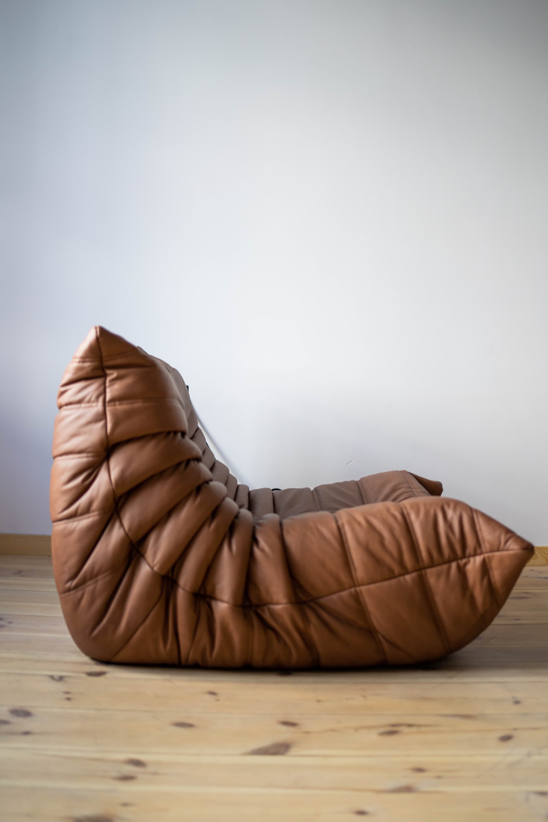 Fotel wypoczynkowy Togo z podnóżkiem, skóra brązowa folk - 165470