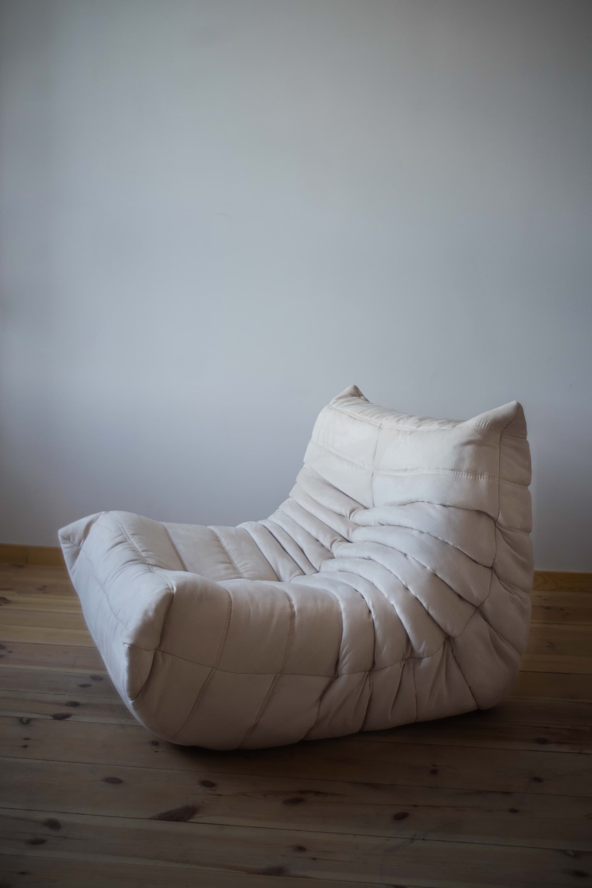 Fotel wypoczynkowy Togo, velvet off-white - 165413