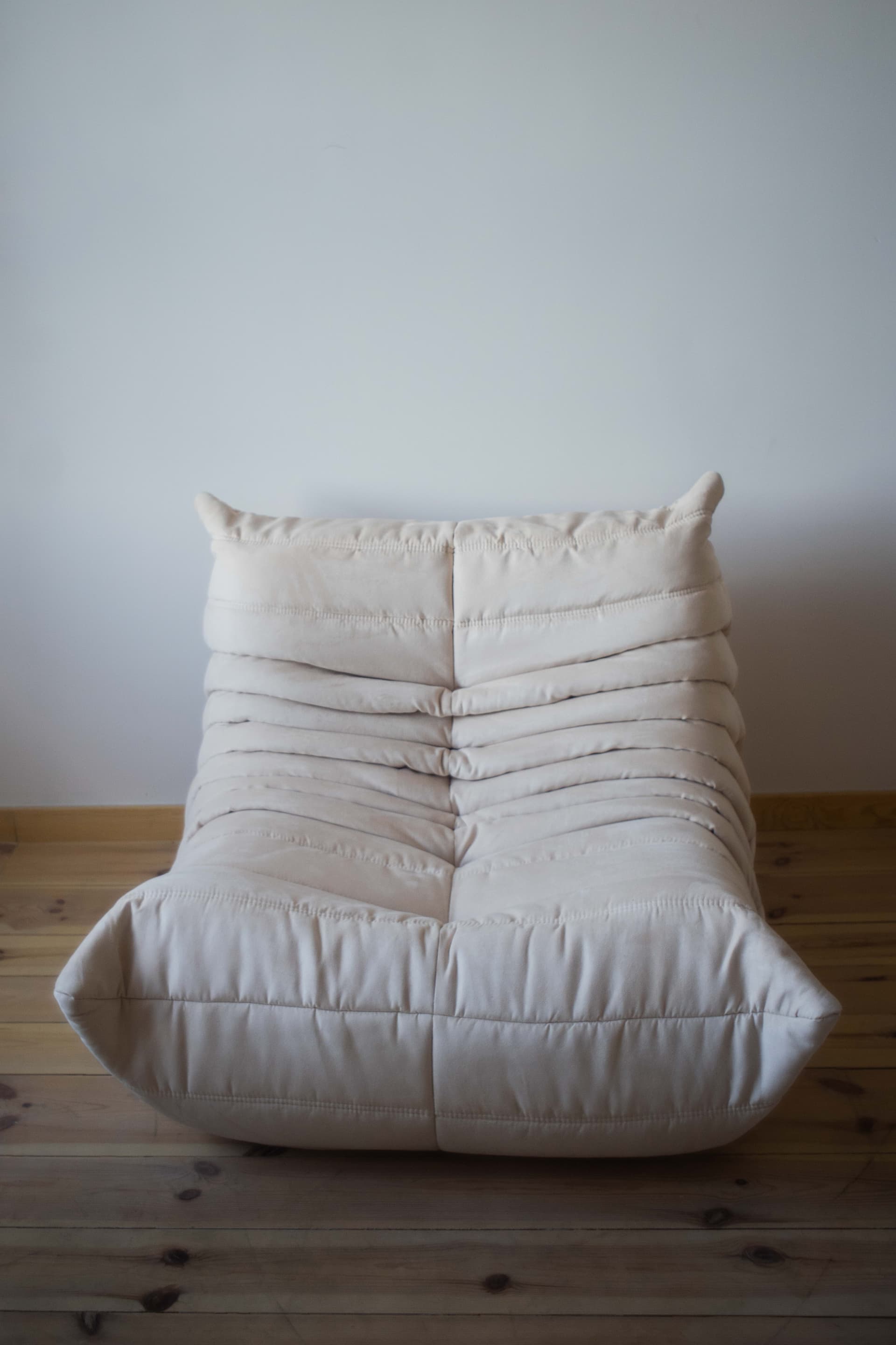 Fotel wypoczynkowy Togo, velvet off-white - 165412