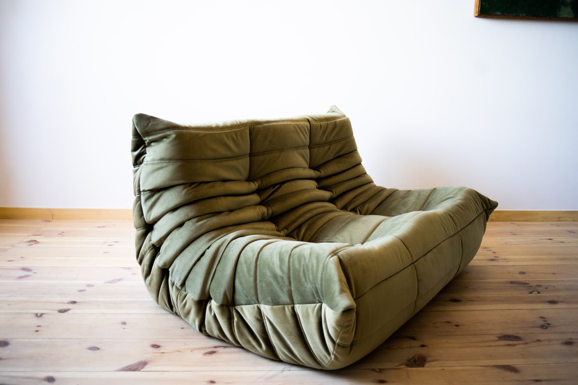 Sofa Togo dwuosobowa, velvet zielony khaki - 166316