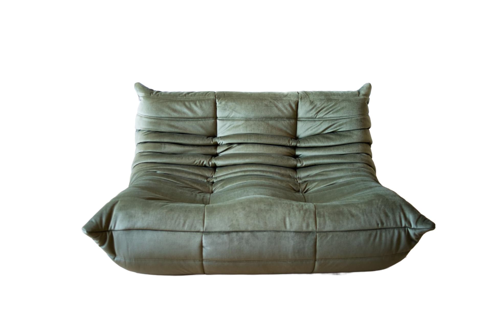 Sofa Togo dwuosobowa, velvet zielony khaki