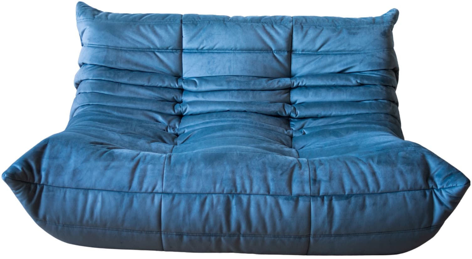 Sofa Togo dwuosobowa, velvet błękitny lazur
