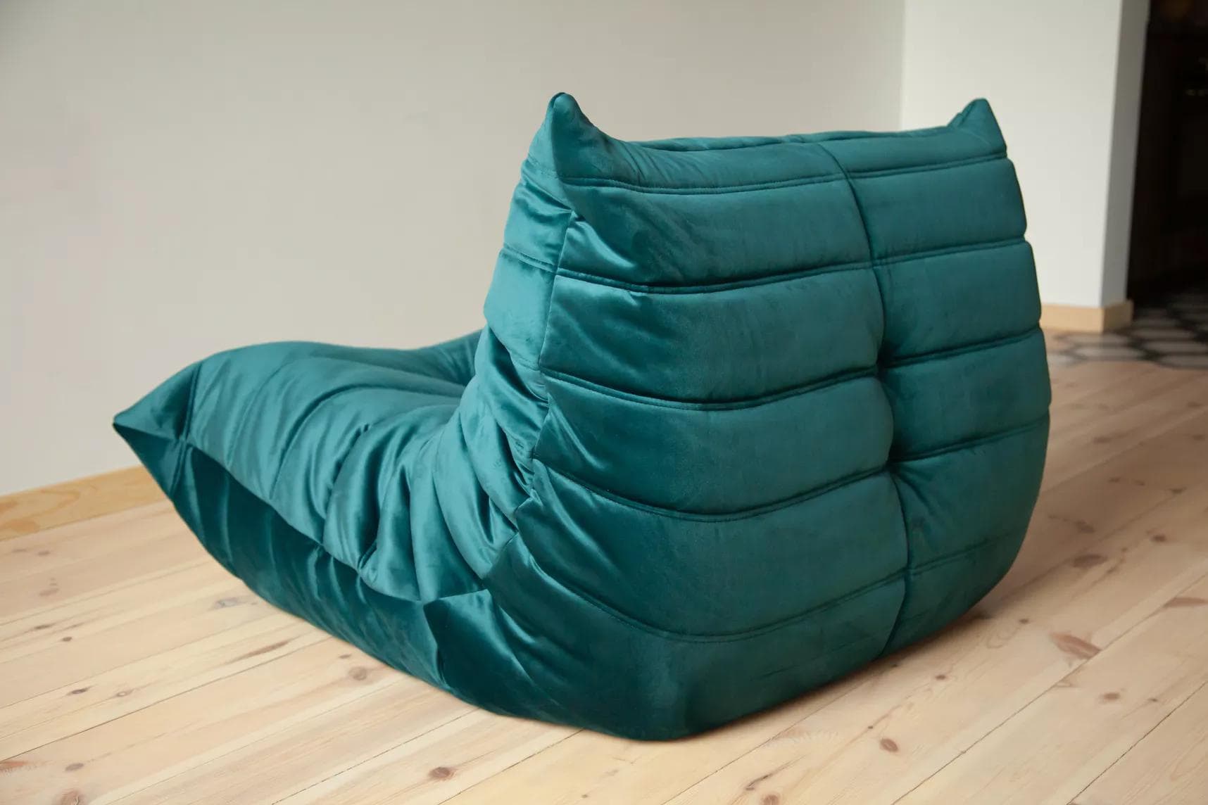 Fotel wypoczynkowy Togo z podnóżkiem, velvet zielony cyraneczka - 166183