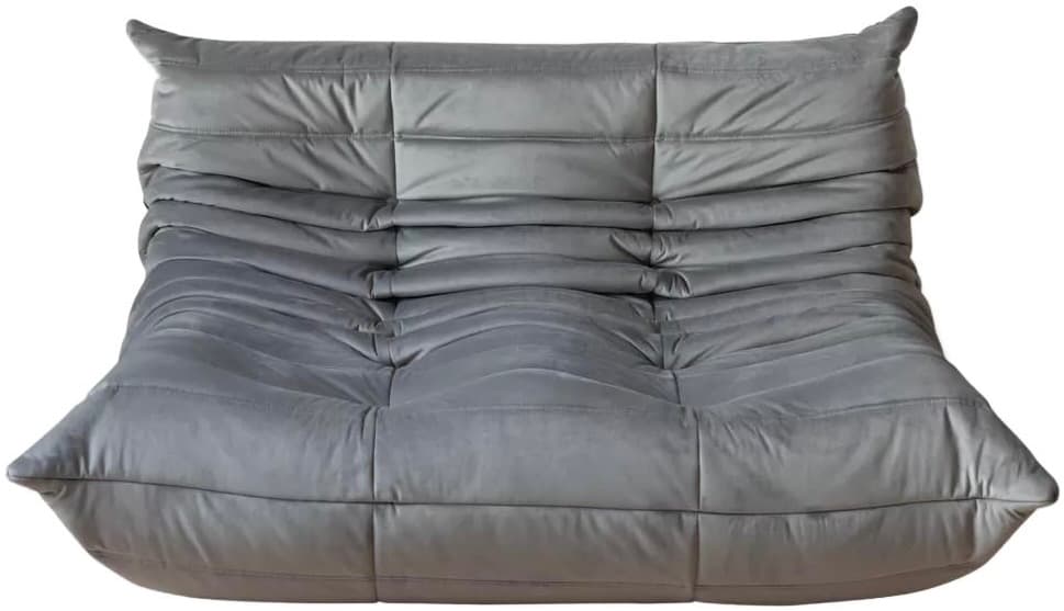 Sofa Togo dwuosobowa, velvet szary srebrny - 59466