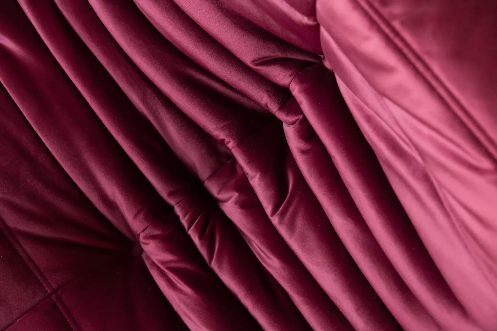 Sofa Togo dwuosobowa, velvet bordowy - 166286