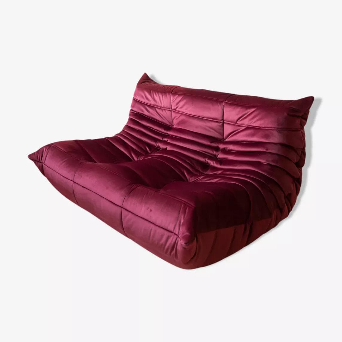 Sofa Togo dwuosobowa, velvet bordowy - 166275
