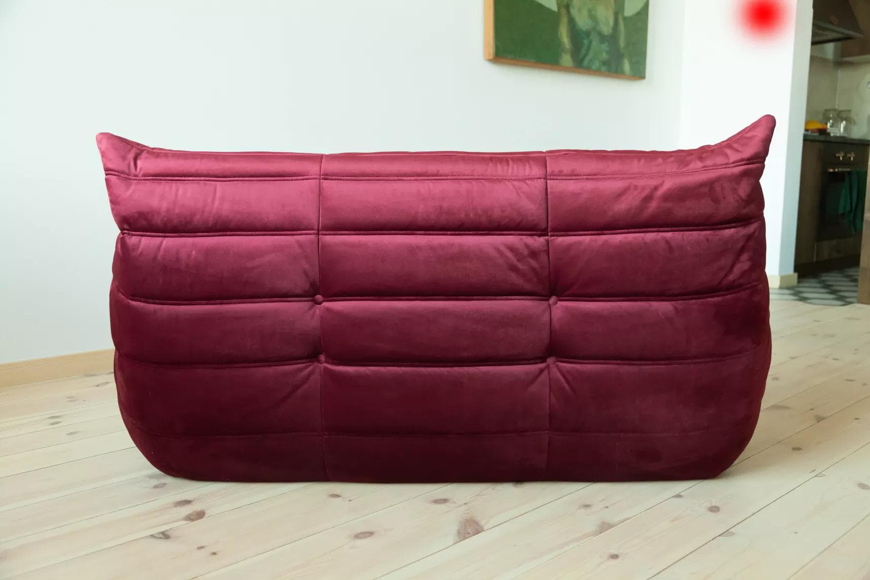 Sofa Togo dwuosobowa, velvet bordowy - 166280
