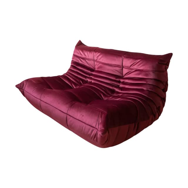 Sofa Togo dwuosobowa, velvet bordowy - WYMIARY