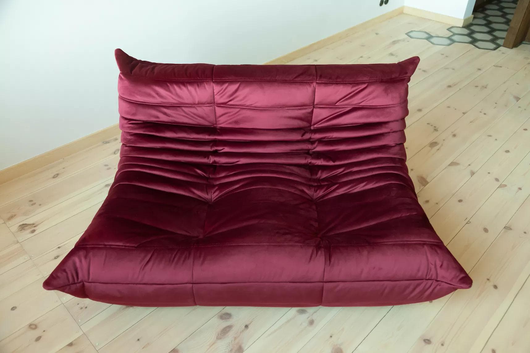 Sofa Togo dwuosobowa, velvet bordowy - 166283