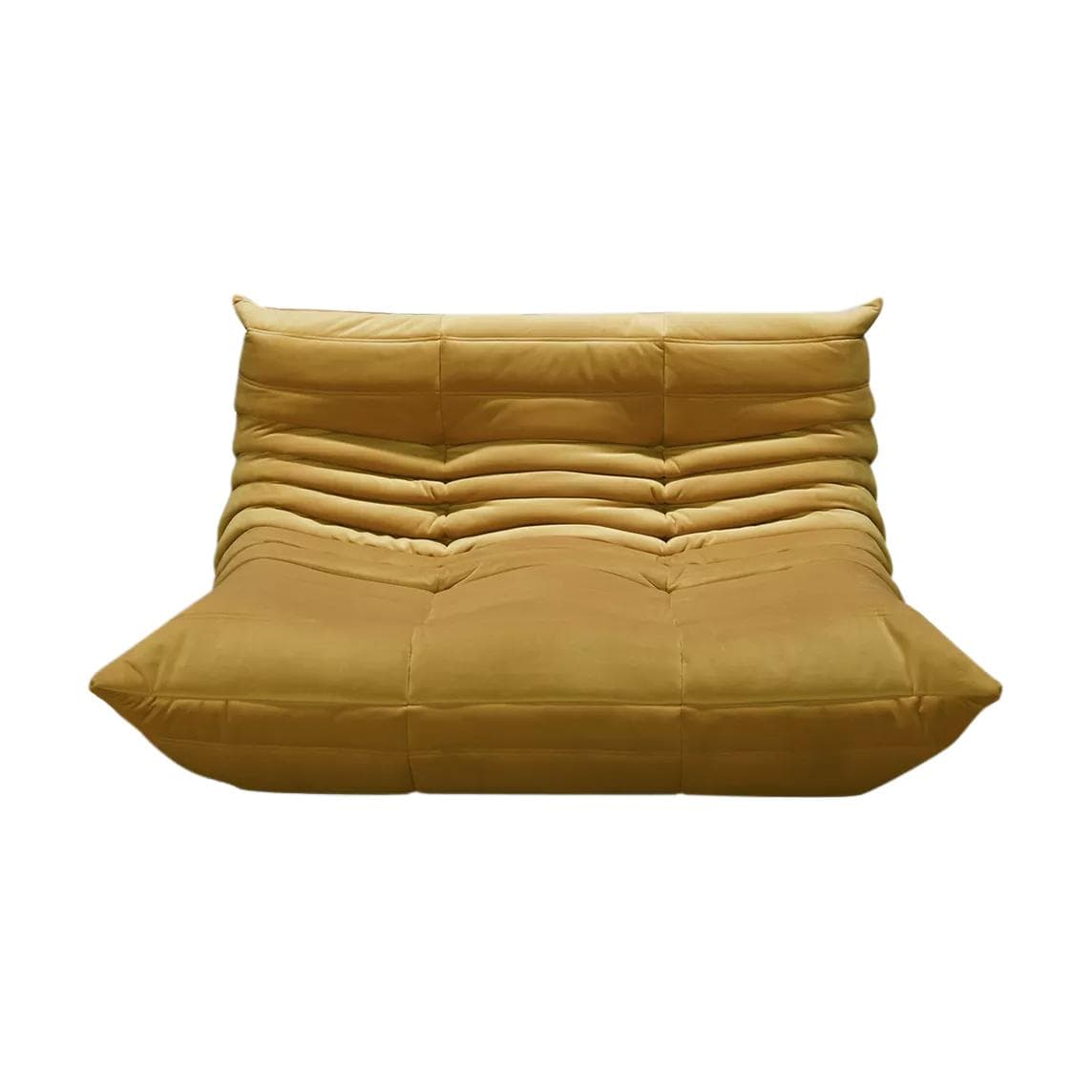 Sofa Togo dwuosobowa, velvet musztardowy żółty