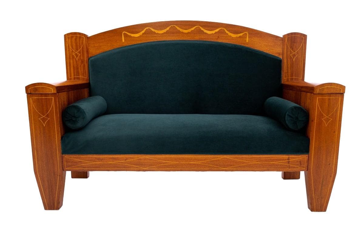 Mahogany Sofa, Art Nouveau, Northern Europe, 1890s