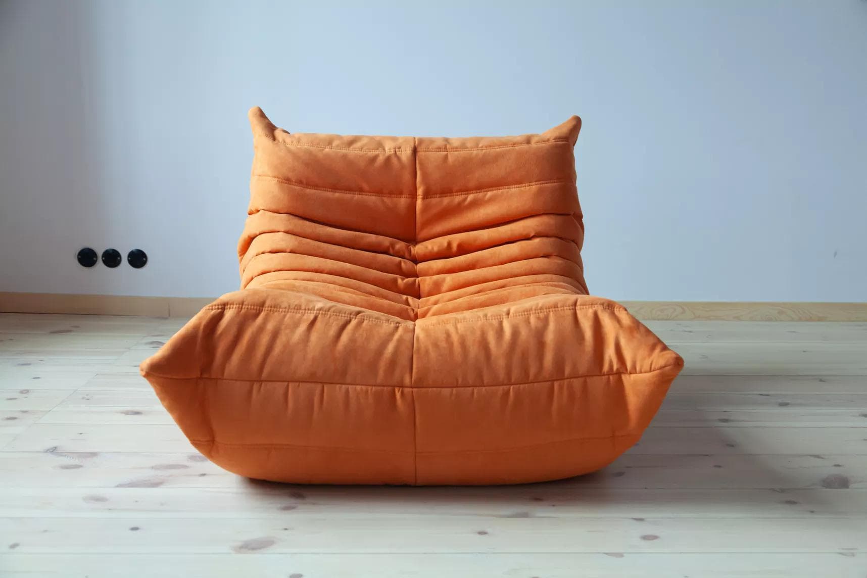 Fotel wypoczynkowy Togo z podnóżkiem, mikrofibra pomarańcz - 166104