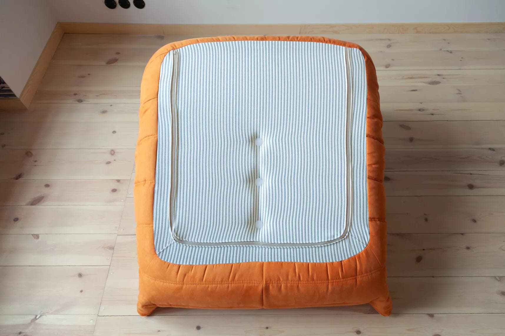 Fotel wypoczynkowy Togo z podnóżkiem, mikrofibra pomarańcz - 166114