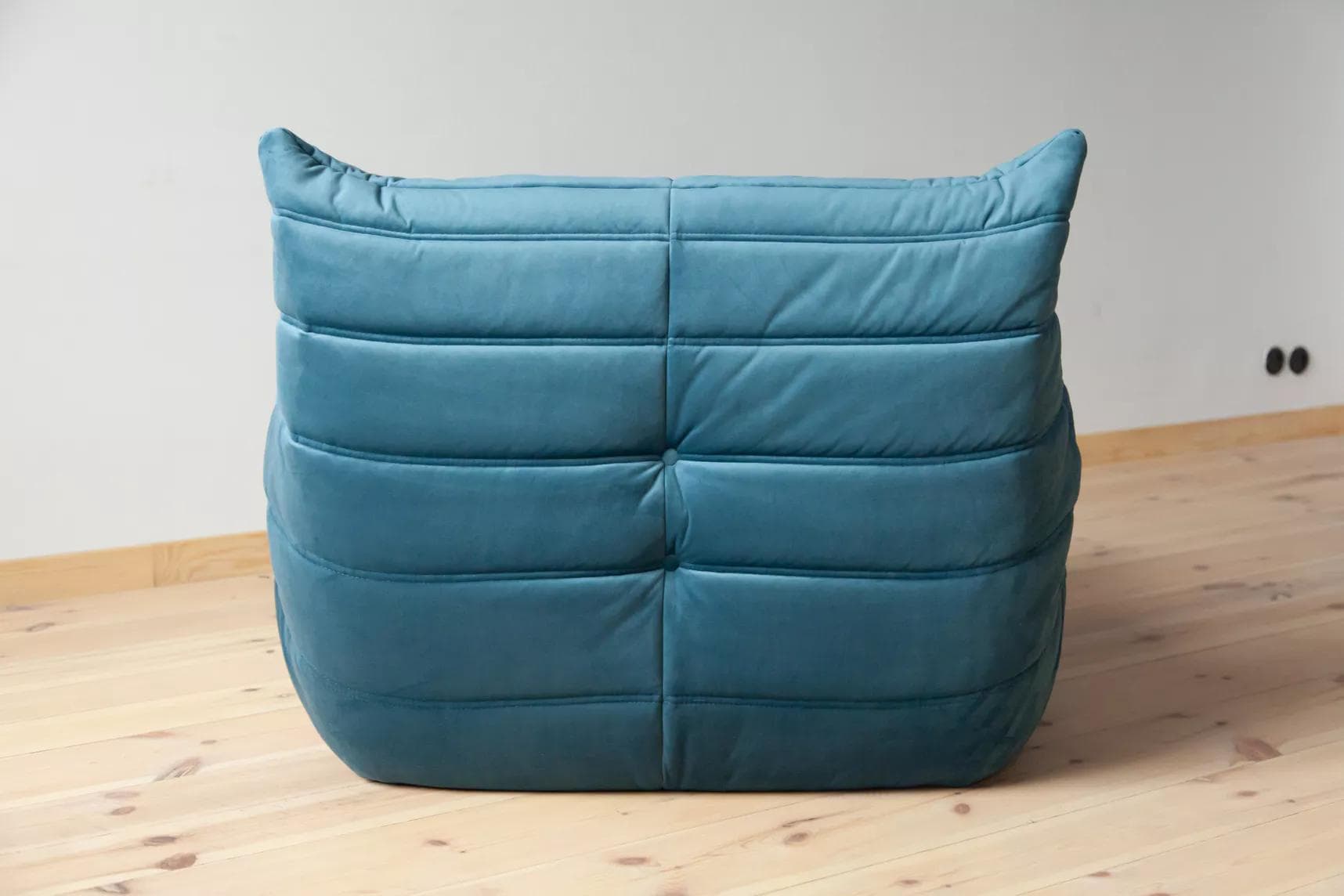 Fotel wypoczynkowy Togo z podnóżkiem, velvet błękitny morski - 166253