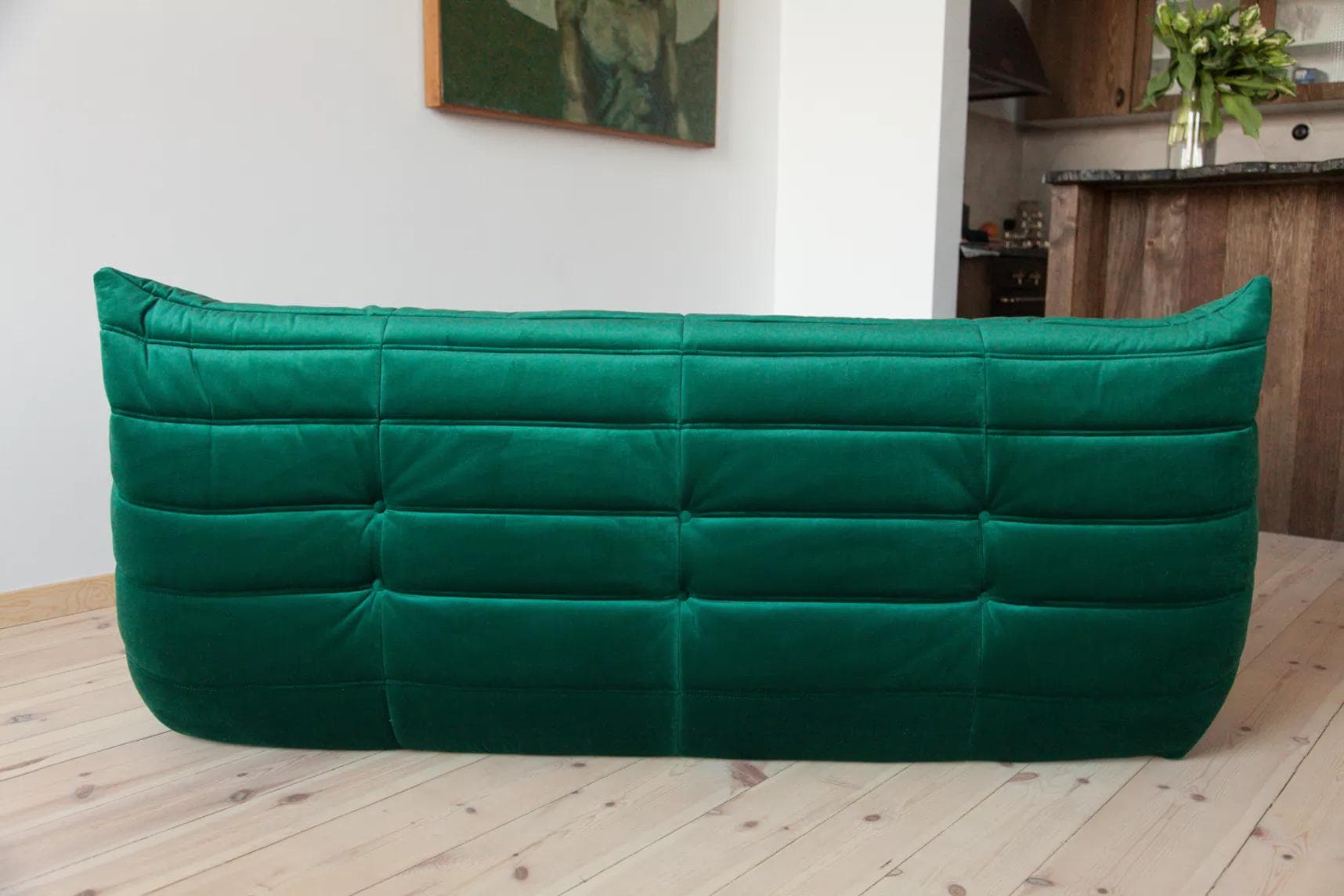 Sofa Togo trzyosobowa, velvet zielony szmaragd - 166447