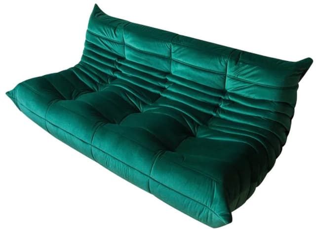Sofa Togo trzyosobowa, velvet zielony szmaragd - WYMIARY