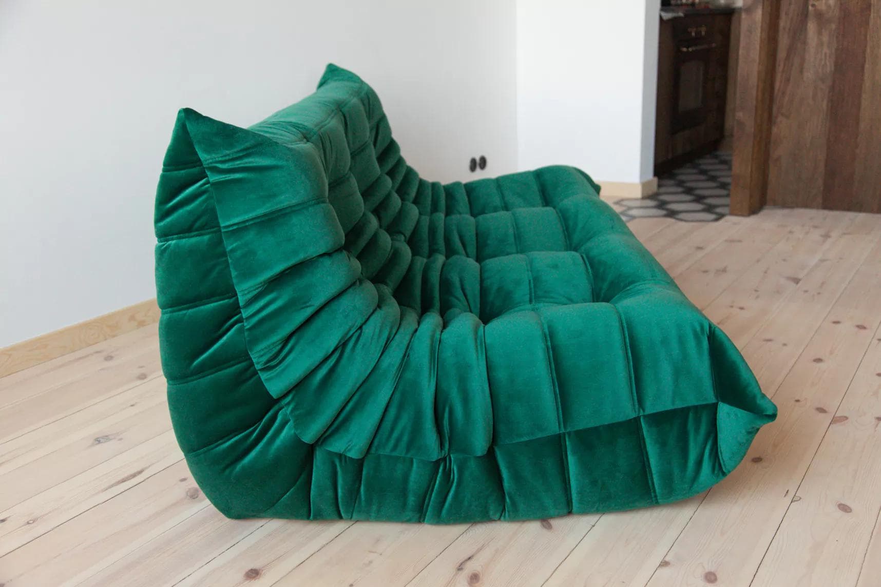 Sofa Togo trzyosobowa, velvet zielony szmaragd - 166450