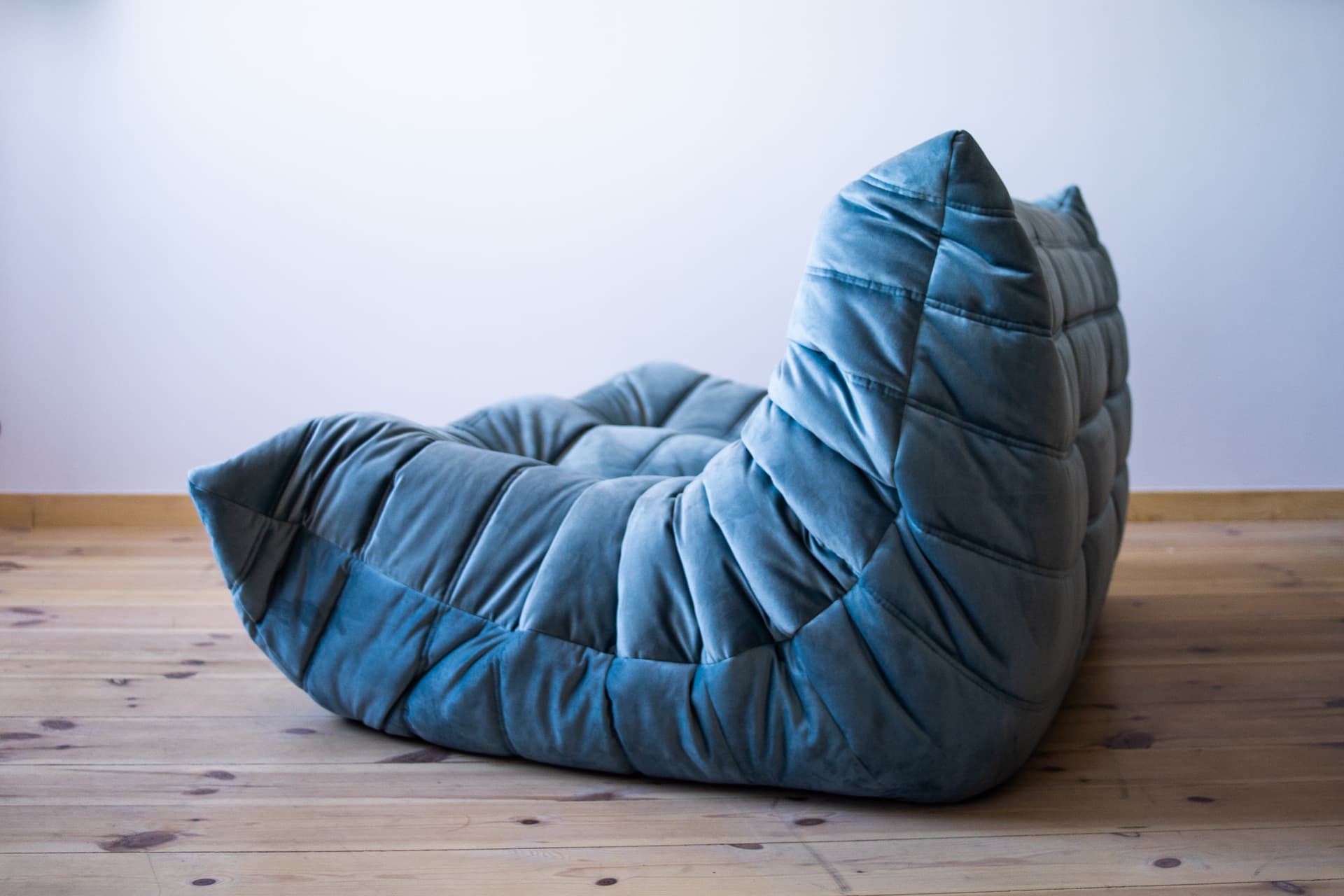 Sofa Togo trzyosobowa, velvet błękitny lazur - 166440