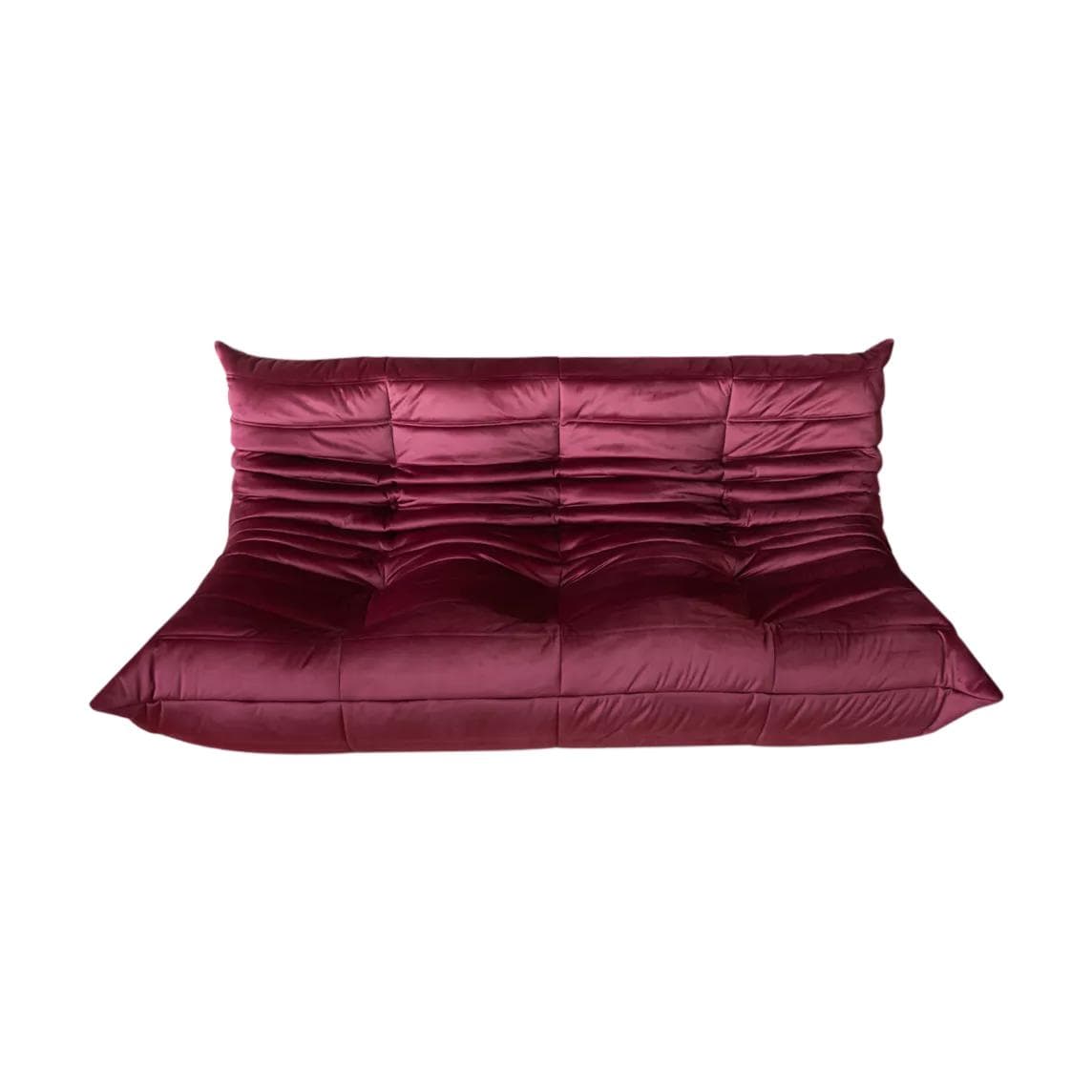 Sofa Togo trzyosobowa, velvet bordowy