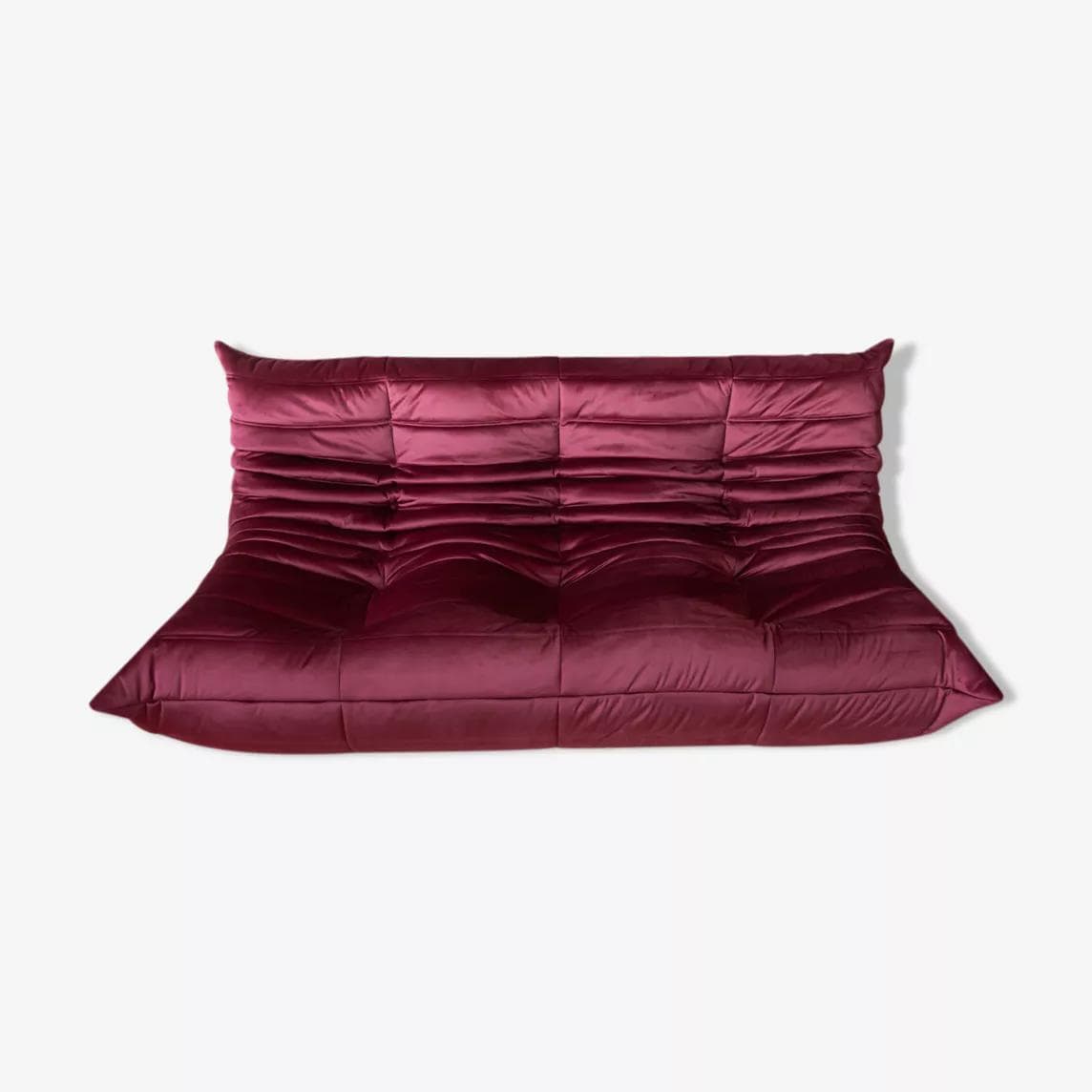 Sofa Togo trzyosobowa, velvet bordowy - 166596