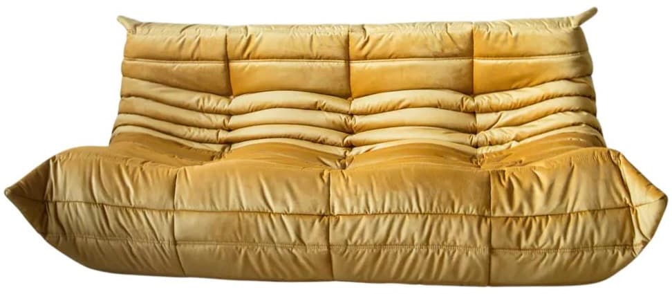 Sofa Togo trzyosobowa, velvet złoty - 59407