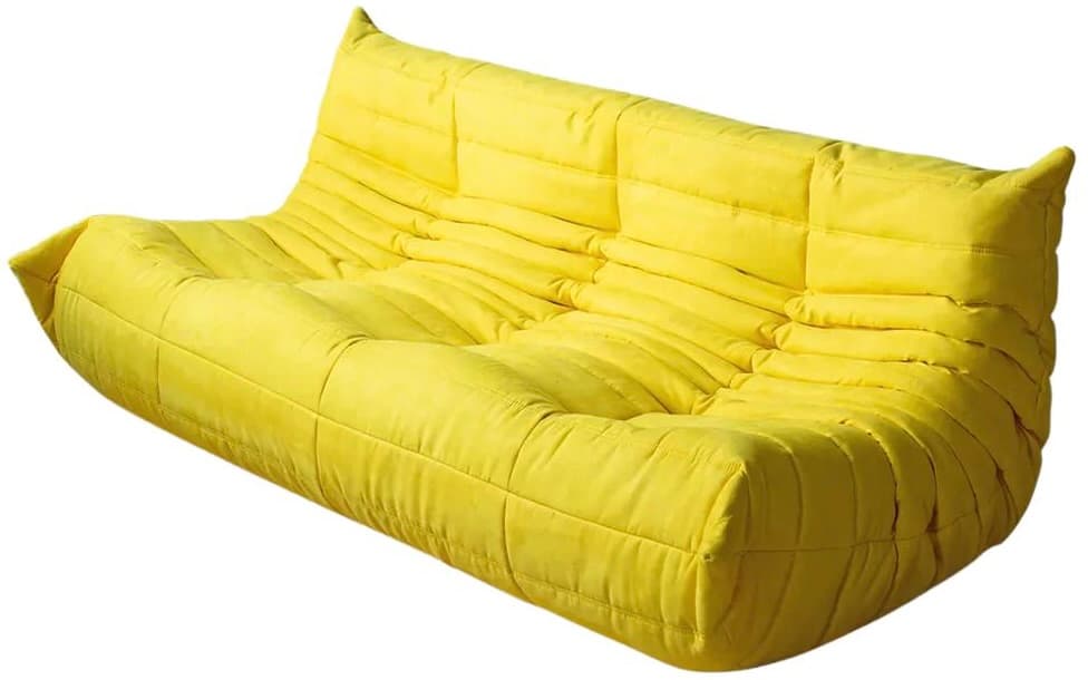 Sofa Togo trzyosobowa, mikrofibra cytrynowy żółty - 59445